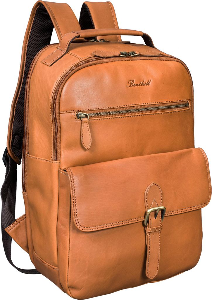 Benthill Rucksack Echt Leder | Reise Rucksack aus hochwertigem Rindsleder | Trekkingrucksack | Damen Herren Lederrucksack