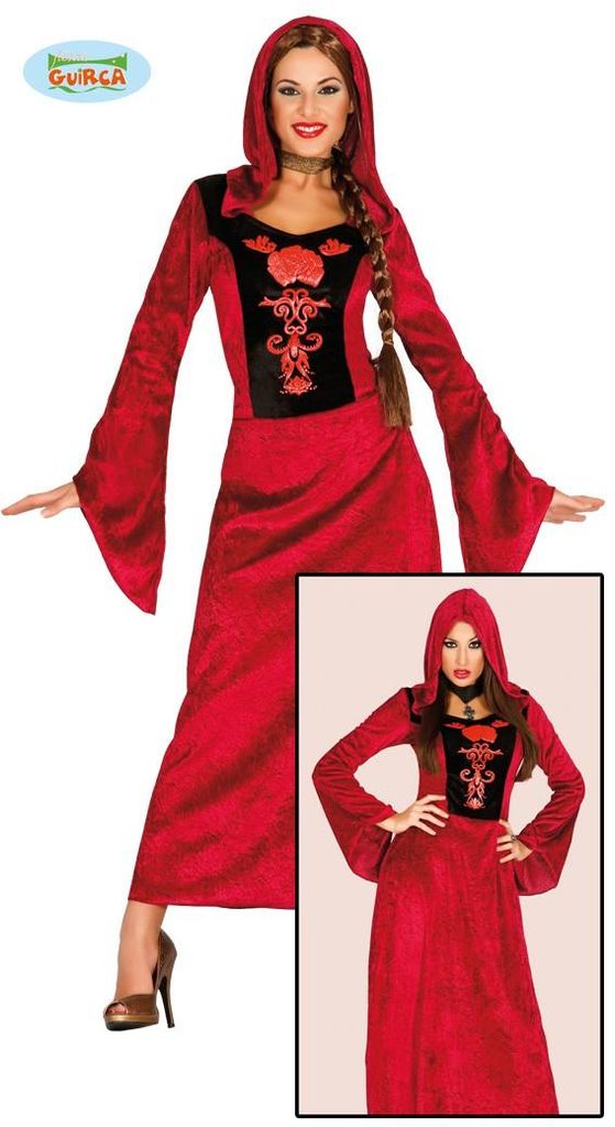 Teuflische Priesterin Kostüm für Damen in Rot, Gr. L, Produktbild 