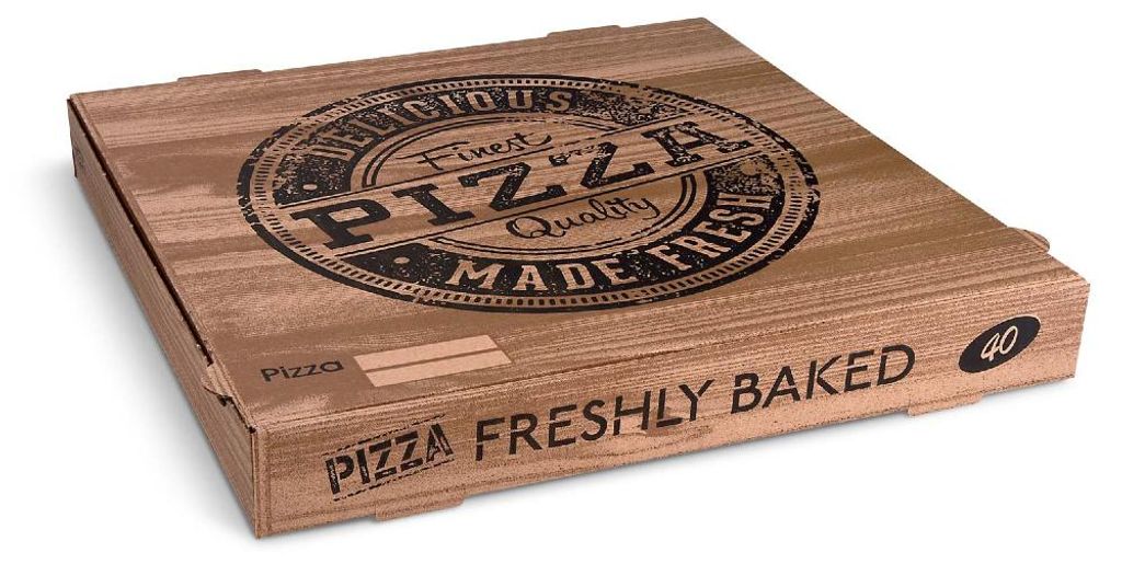 100 Pizzakarton aus Mikrowellpappe kraft 40 x 40 x 5 cm Produktbild 