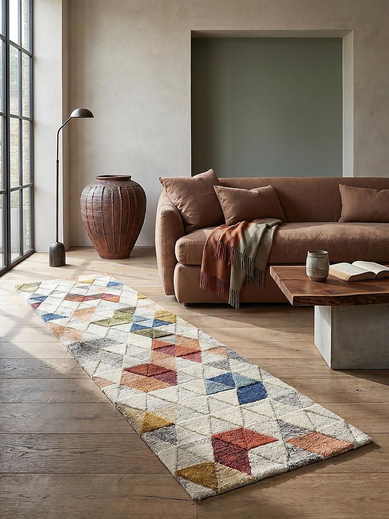 Moderner Teppich in Lebendigen Farben, mit Rutschfestem Rücken "Esk Leo". 60x230 cm | Kadima Design