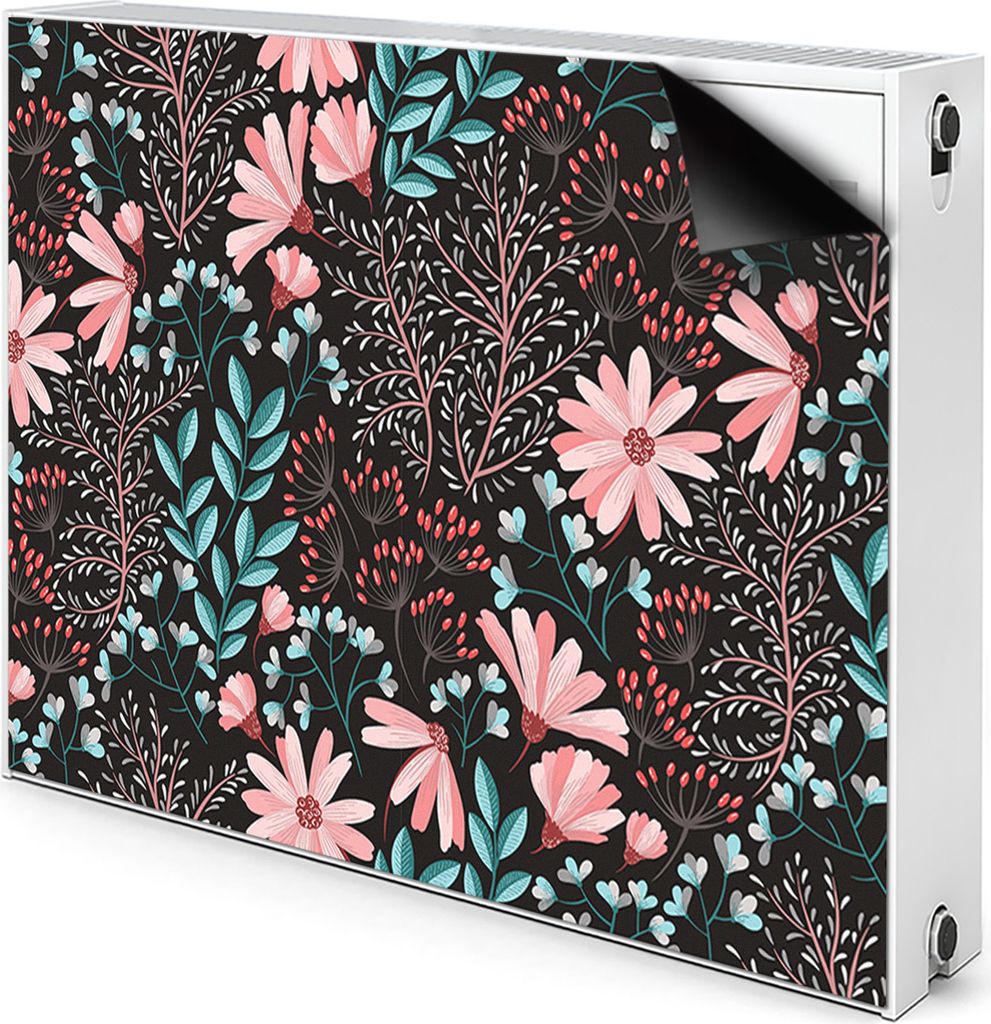 Magnet Verkleidung Abdeckung Heizkörperabdeckung Heizkörperabdeckung 100x60 cm - Blumen, Vintage