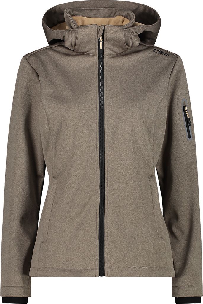 Cmp Woman Jacket Zip Hood 06Xp Sesamo Mel-Nero 46