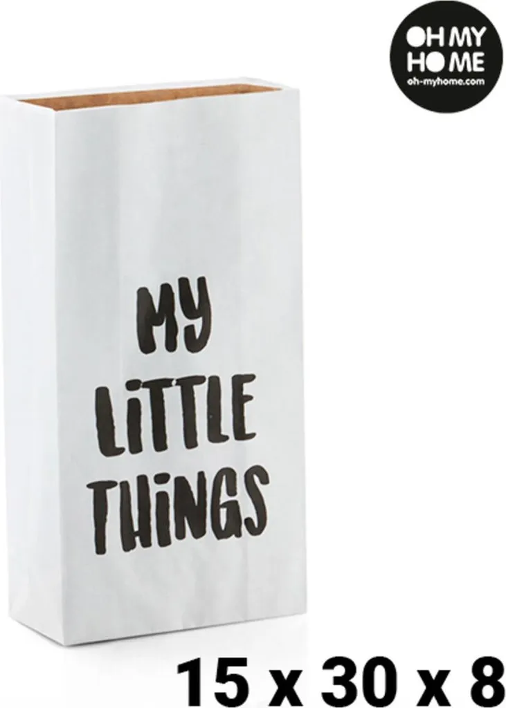 Oh My Home Sacchetto di Carta Piccolo 15x30x8 cm | Resistente e Bio