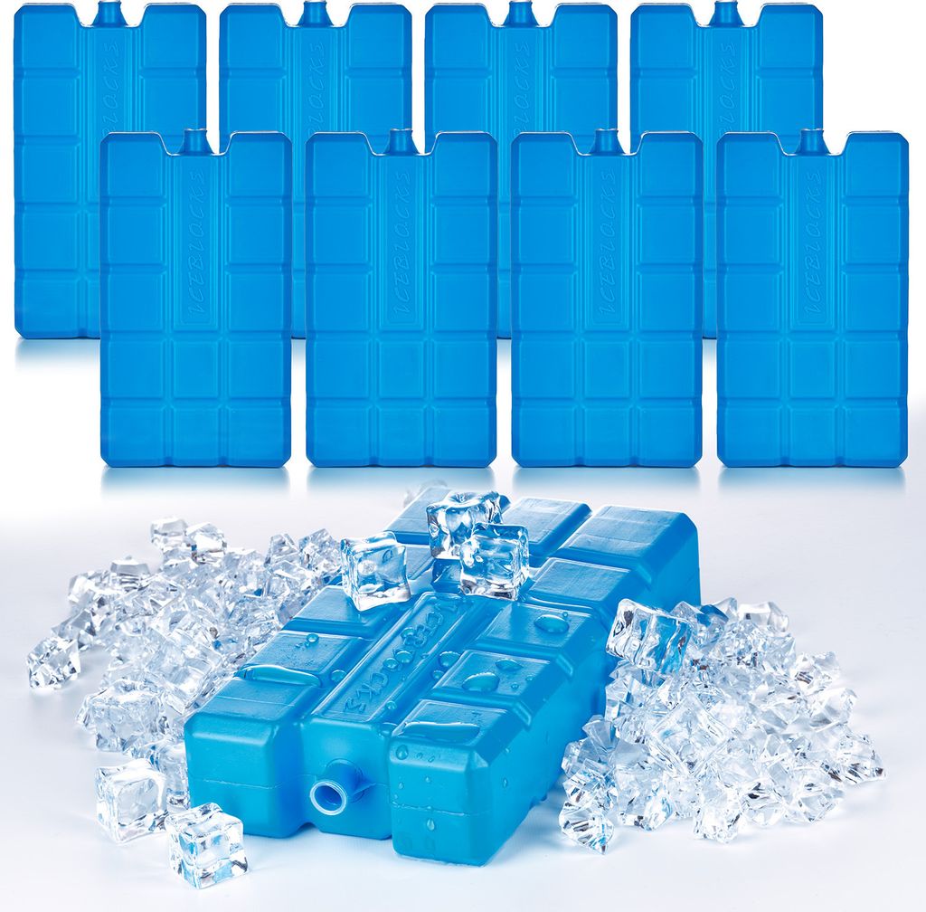 BigDean 8er Set Kühlakkus je 200ml - 12h Lange Kühlung - perfekt für Kühltasche & Kühlbox - 15 x 8 x 2 cm - Kühlelemente Kühlpacks Kühlpads...