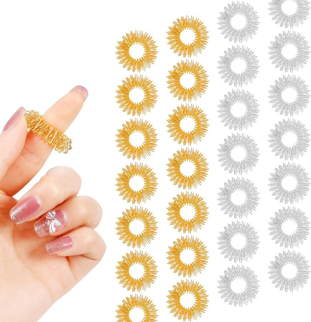 40 Stück Akupressur Ring Set, Massageringe Für Finger, Produktbild 