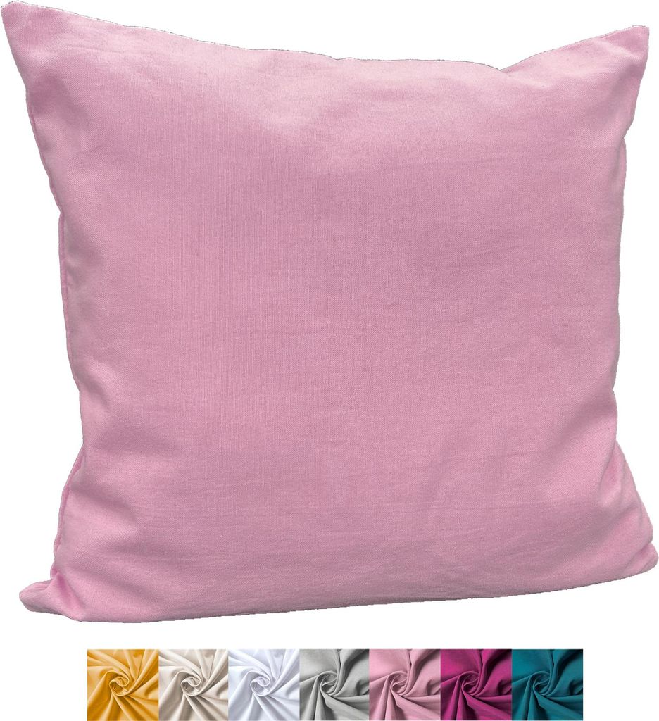 heimtexland Deko Kissenhülle Baumwolle Kissen Bezug Natur Dekokissen Typ849 Rosé 48x48 cm