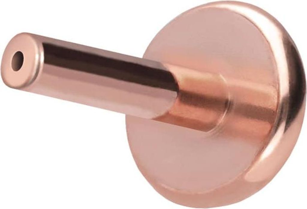 Ohrpiercing, Nasenpiercing Titan Labret mit Push Fit ohne Kugel RoséGold Stablänge: 8mm | Stabstärke: 1mm