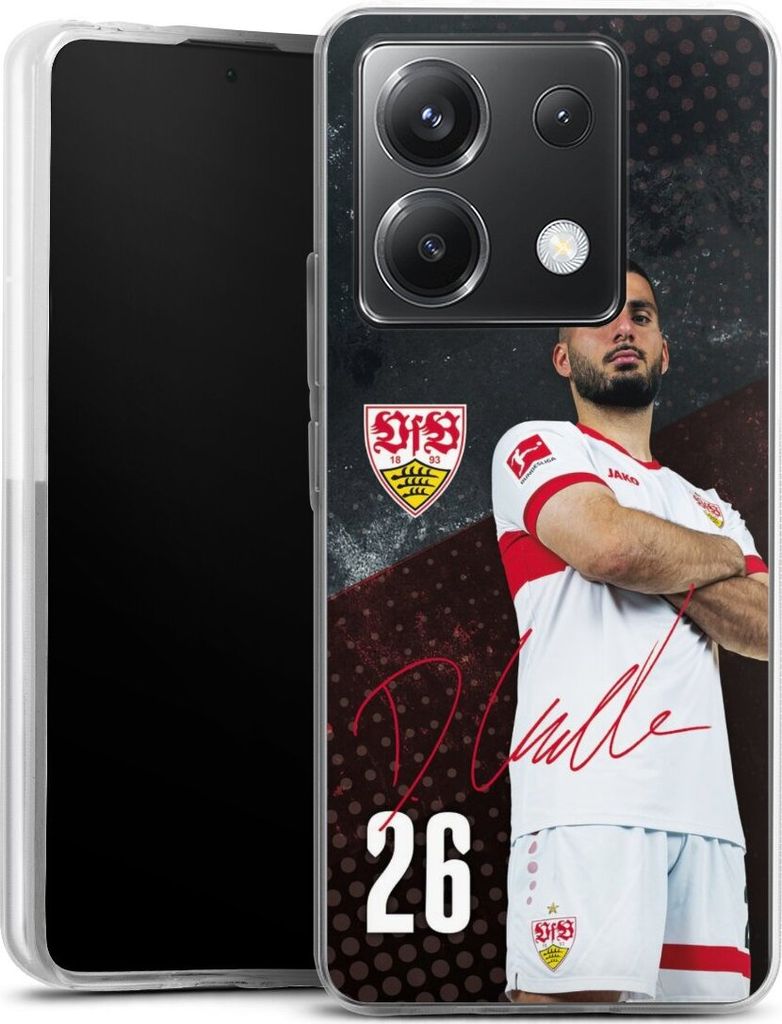 DeinDesign Handyhülle für Xiaomi Poco X6 Silikon Hülle Case Smartphone Schutzhülle Offizielles Lizenzprodukt VfB Stuttgart Deniz Undav