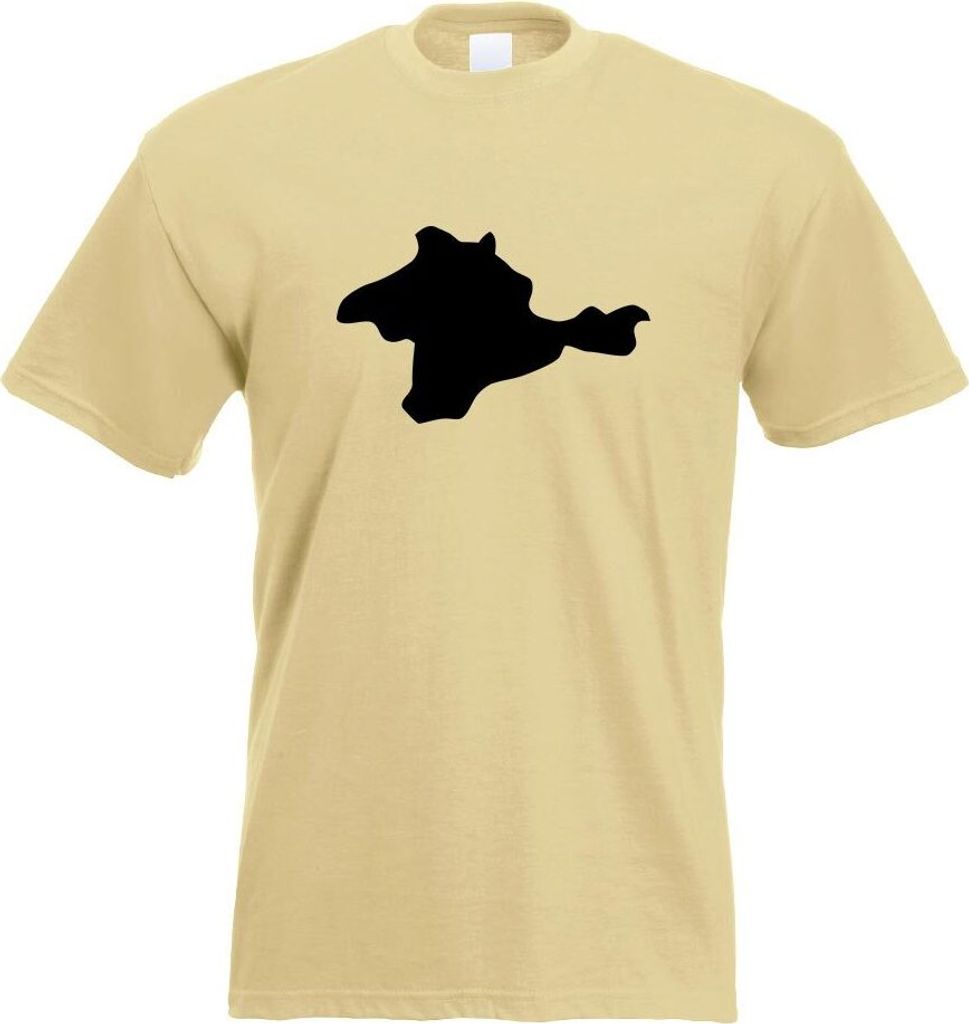 Kiwistar - T-Shirt - Khaki - Krim - Tauris Umriss Kontur Herren Funshirt Bedruckt Design Sprüche Spruch Motive - mit Motiv Bedruckt - Funshirt Des...