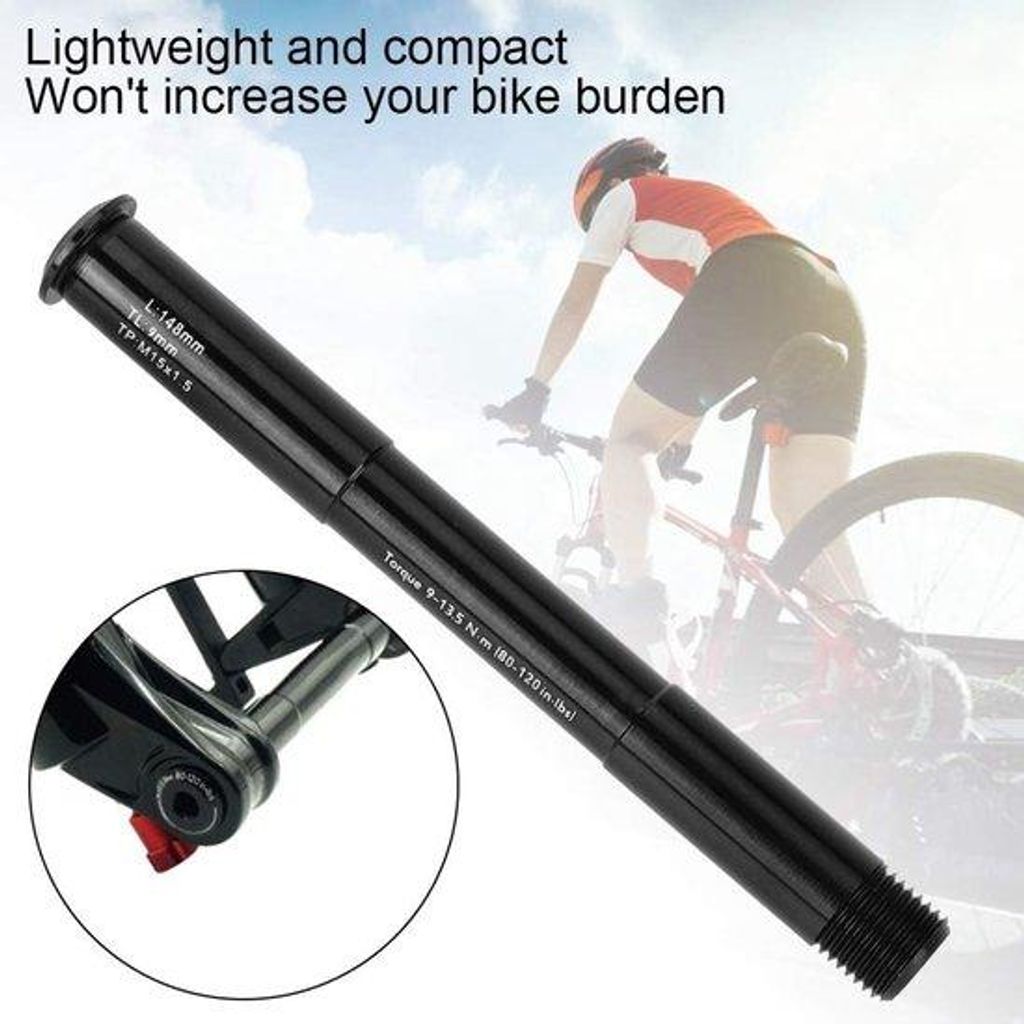 Rad Vorderrad As - Steckas Vorderradlager - Fahrrad Reparatur - Leichtes Dauerhaftes Material - 100 x 15mm - Schwarz