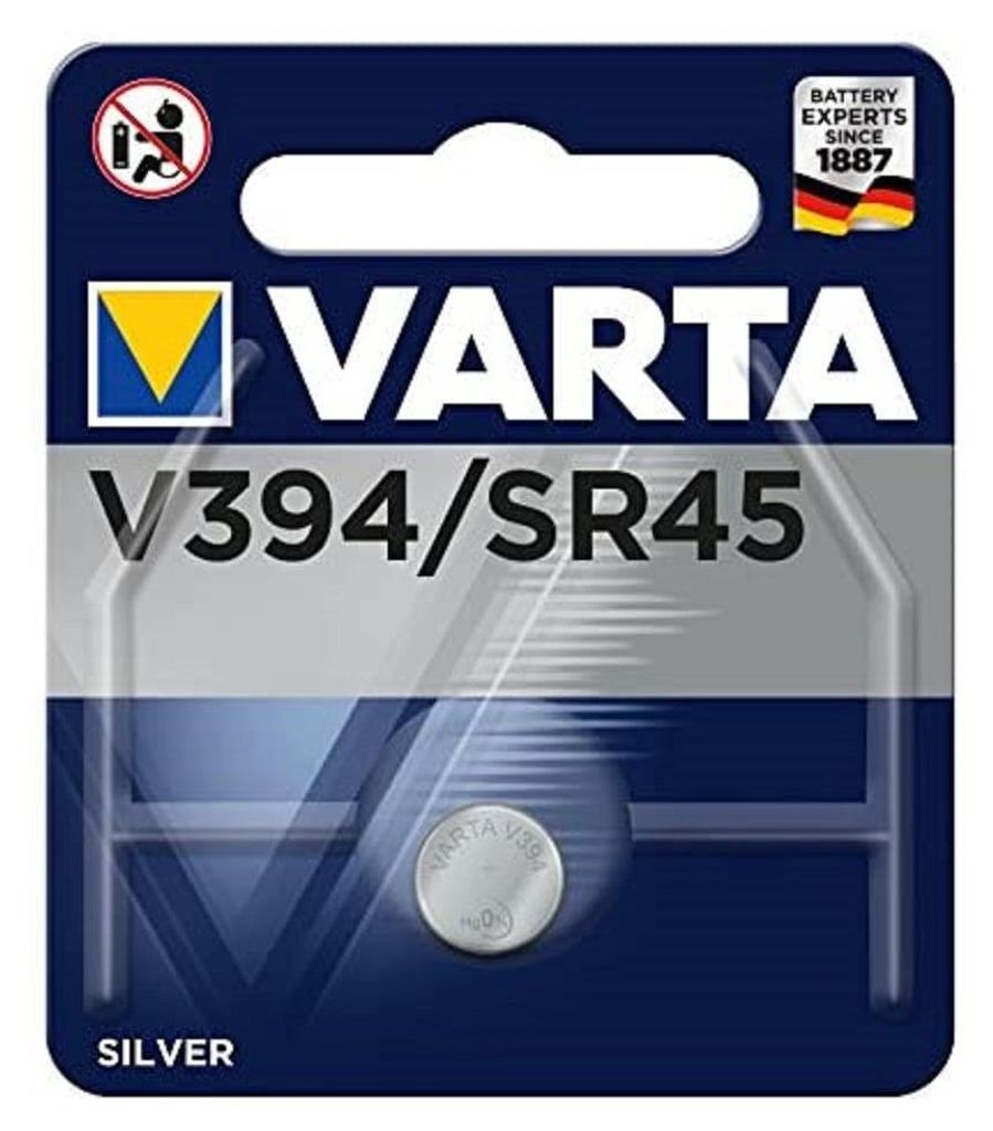 The image shows the packaging of VARTA Silver Oxide watch batteries.