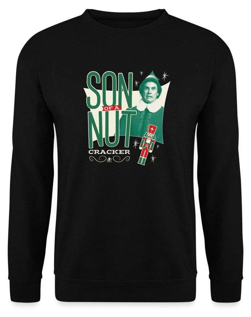 Spreadshirt Buddy Der Weihnachtself Nussknacker Uni Pullover, M, Schwarz