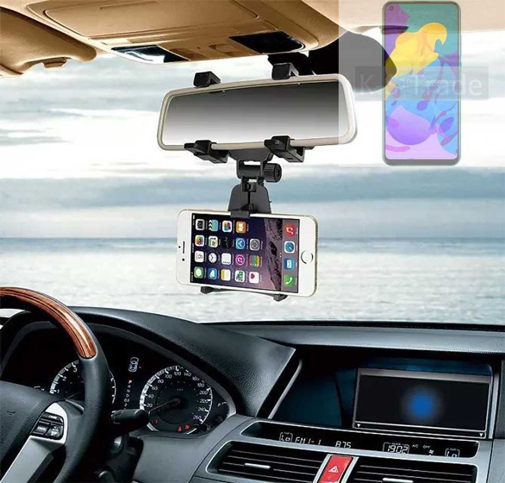 K-S-Trade Smartphone Halterung kompatibel mit Huawei Honor Play 4T Rückspiegel Halterung schwarz Auto Halterung KFZ Halter