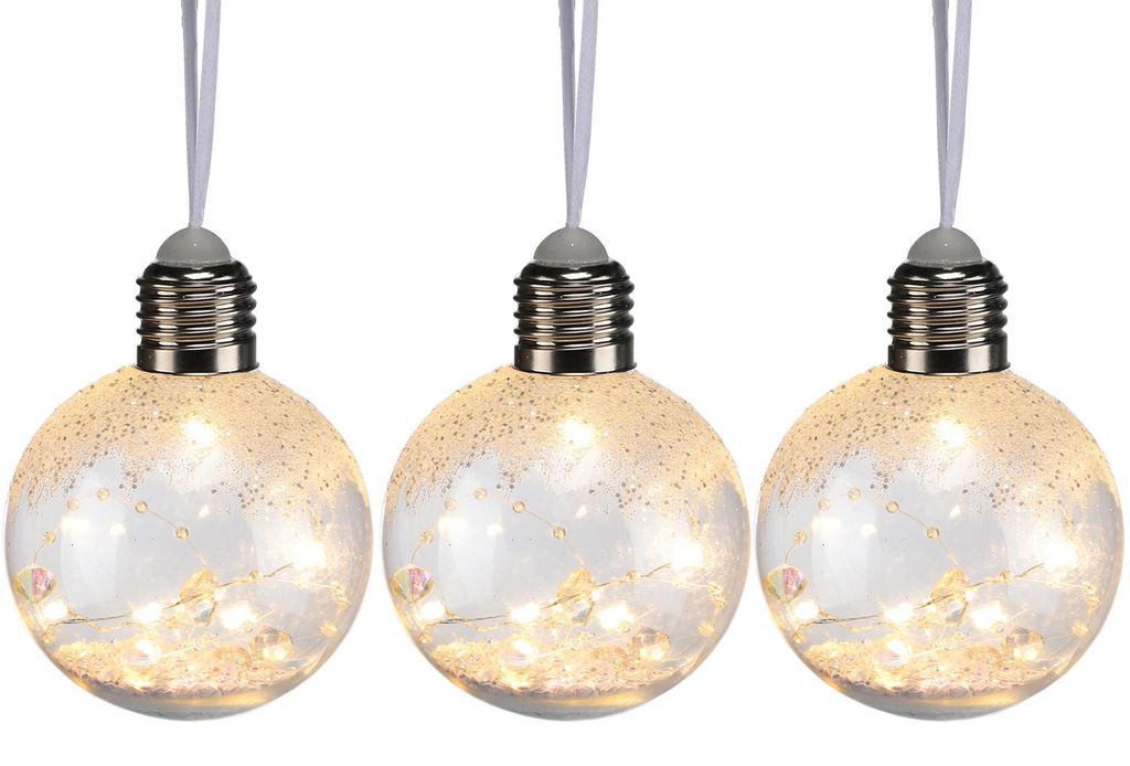 3 Stück LED Deko Glühbirne Lichtkugel Dekokugel Kugellampe Produktbild 