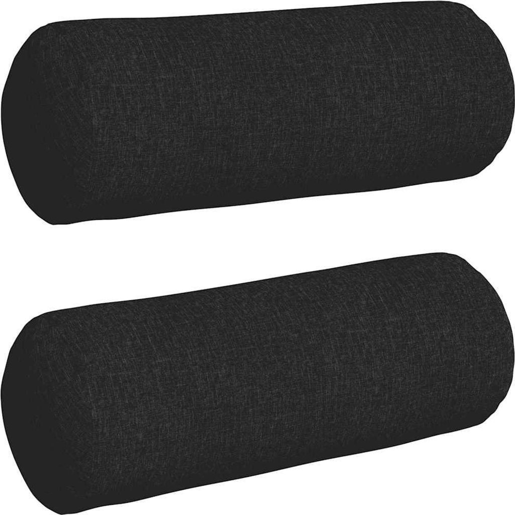 Bolsterkissen 2 pcs Schwarz Ø 25 x 70 cm Stoff