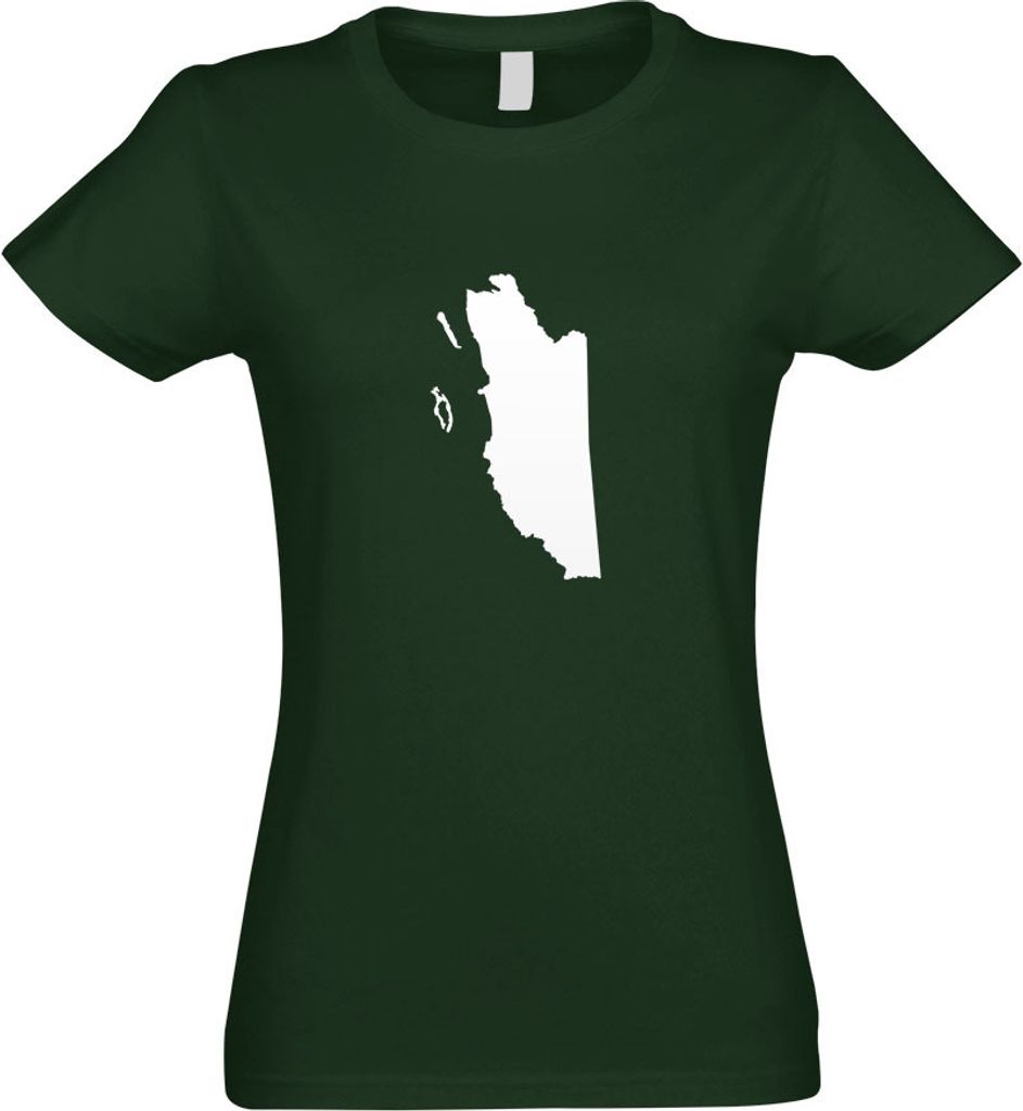 Kiwistar - T-Shirt tailliert - Damen - flaschengrün - Belize Umriss Kontur - mit Motiv Bedruckt - Funshirt Design - Sport - Freizeit - Damen - XL