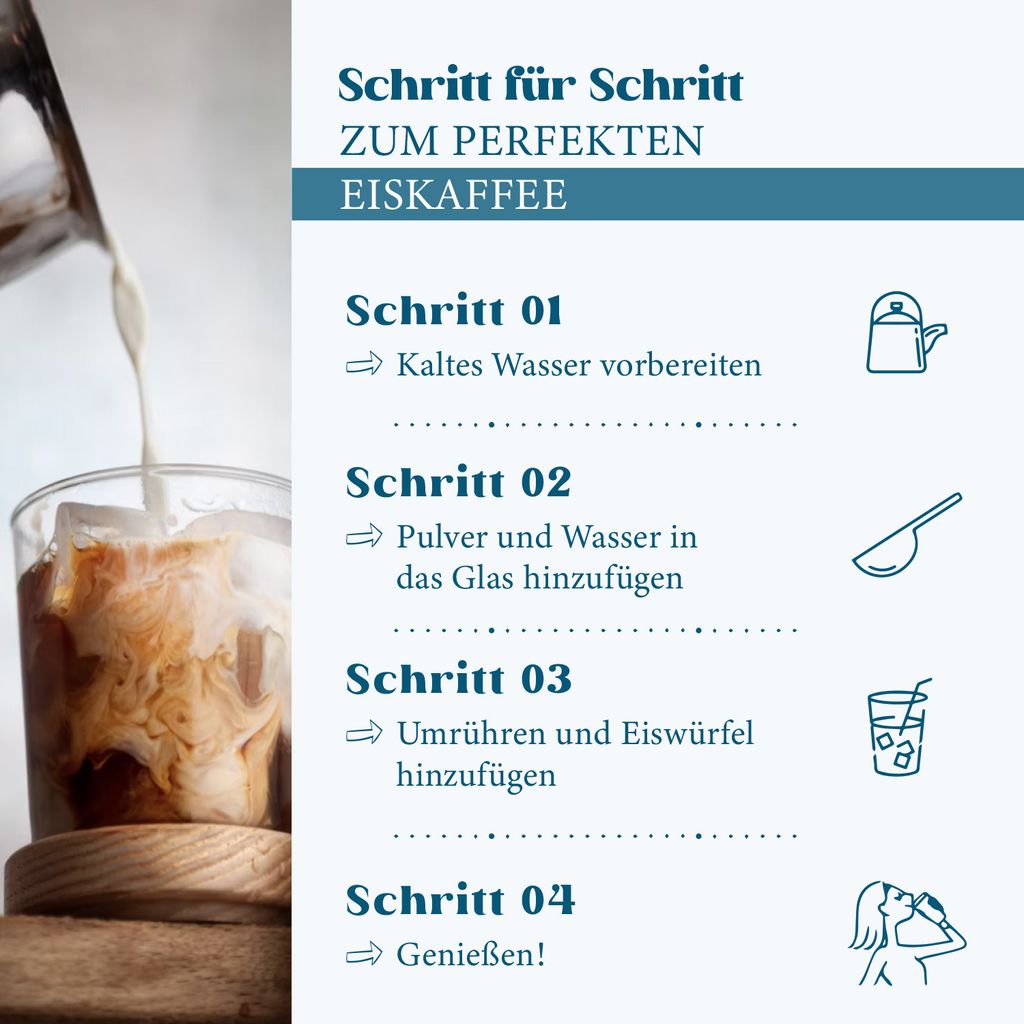 HEARTS Eiskaffee 1kg Instantgetränk Pulver für Sommer Produktbild 5