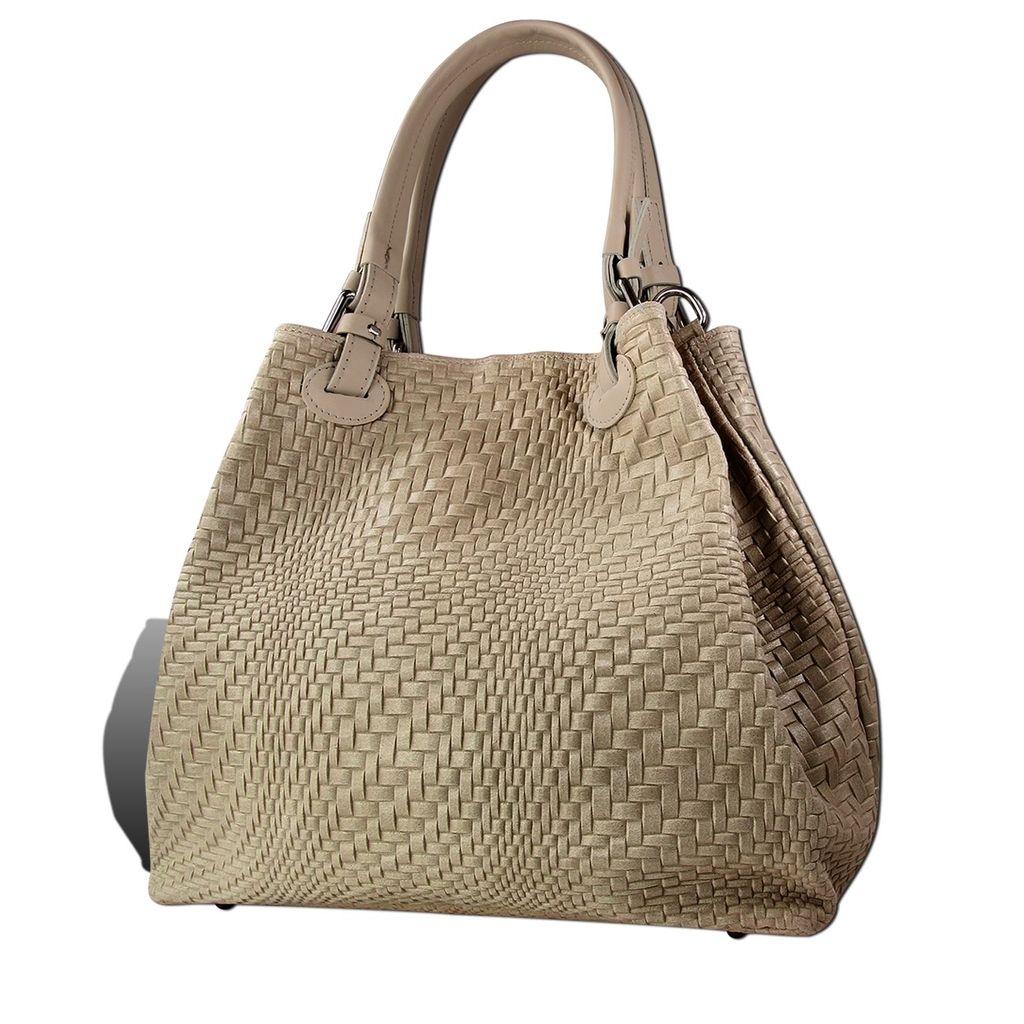 Borsetta taupe beige marrone Toscanto astratto motivo Immagine del prodotto 