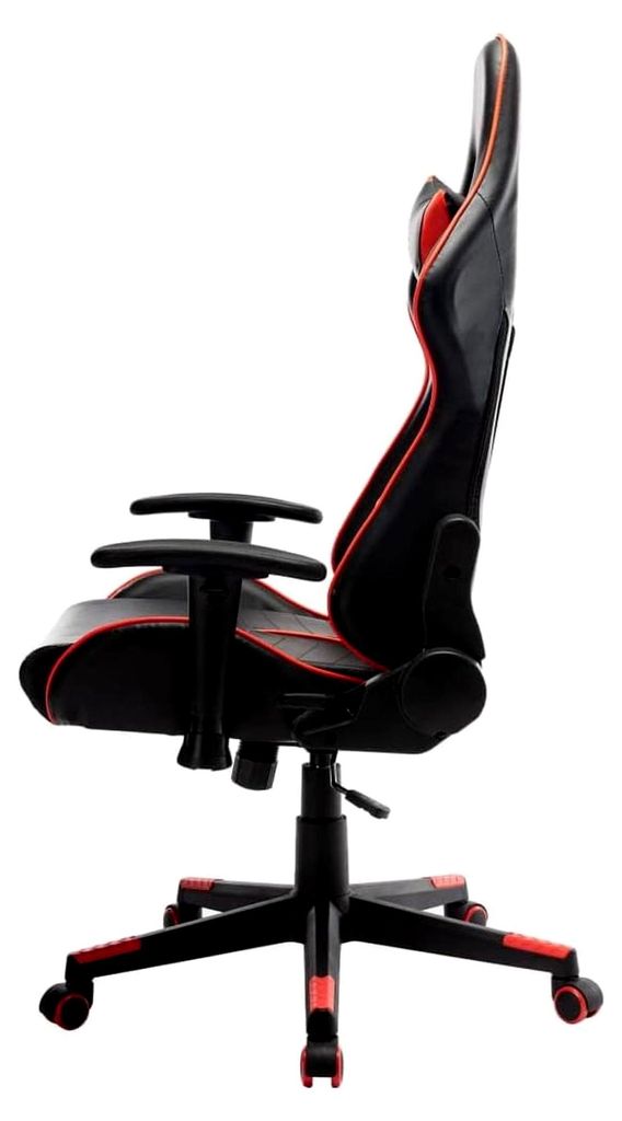 Ergonomischer Bürostuhl in Schwarz und Rot aus Kunstleder für Büro, Schlafzimmer und Arbeitszimmer