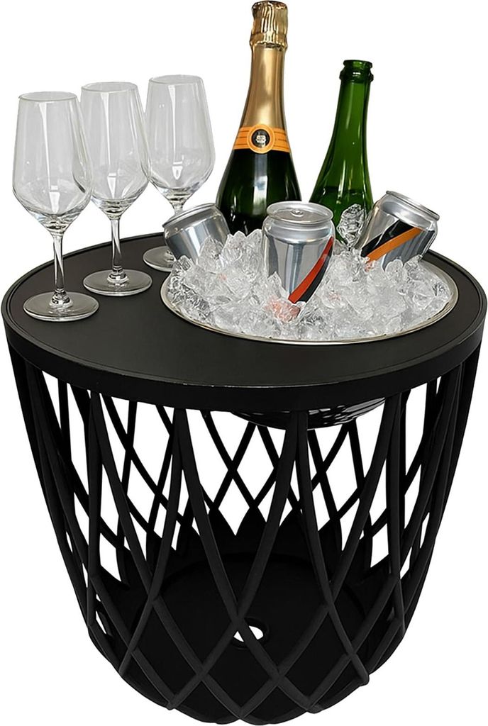 COOTAB Cooler Table DUBAI 4-in-1 Loungetisch mit Edelstahl-Bierkühler