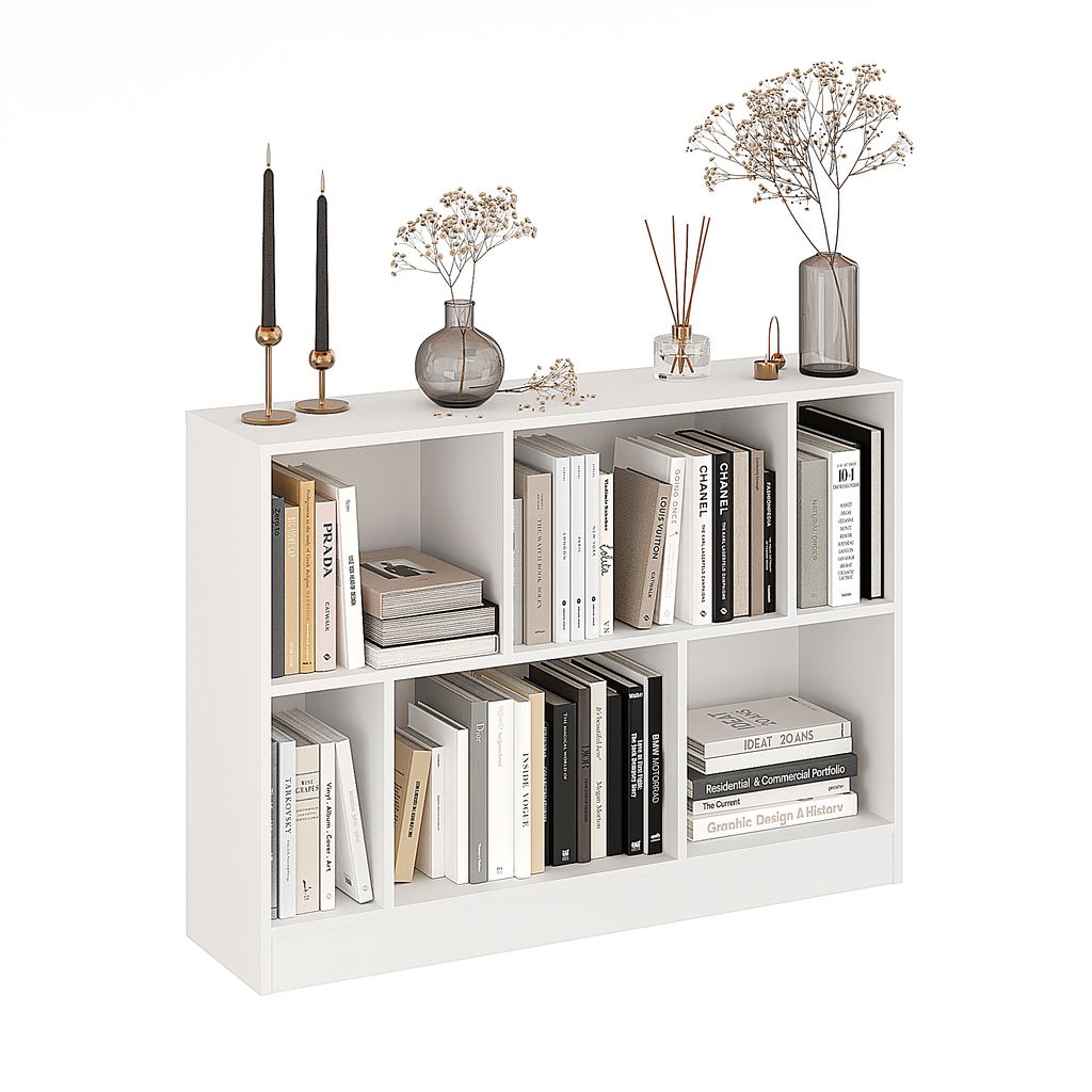 KOMTO Bücherregal Rectolibra Weiß-Regal Wohnzimmer mit 6 Produktbild 