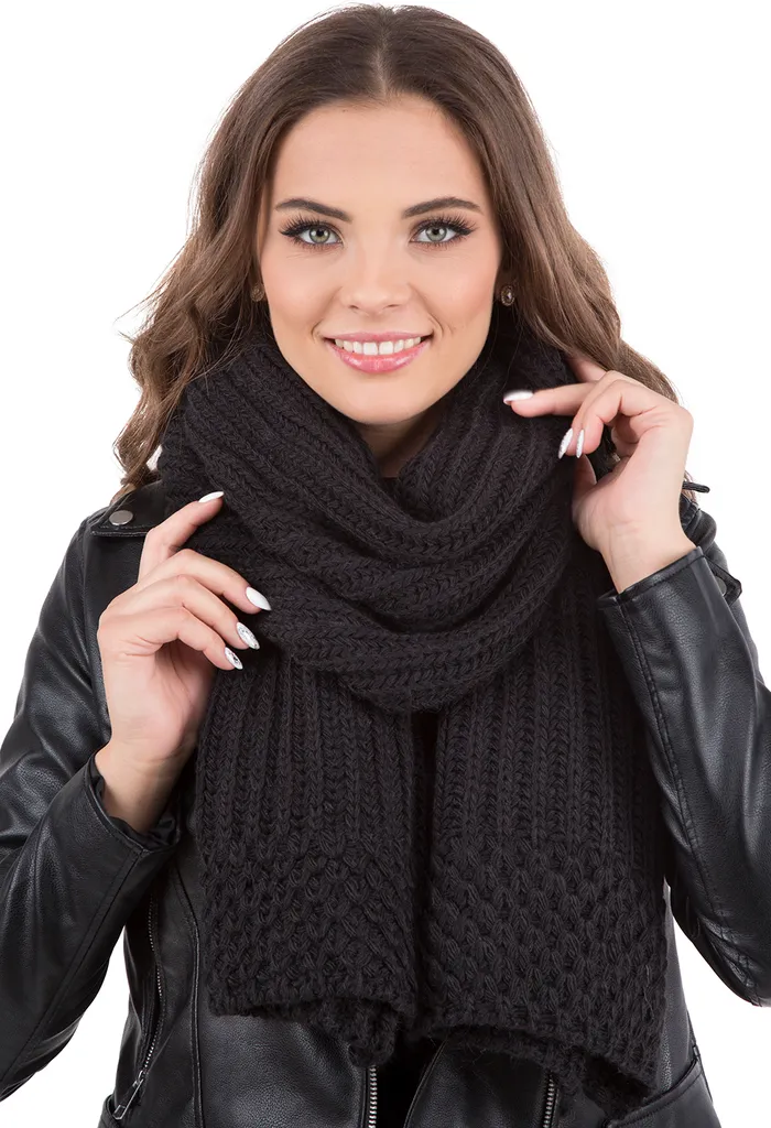 Sciarpa Donna Elegante Vivisence - Accessorio Invernale Nero Spesso