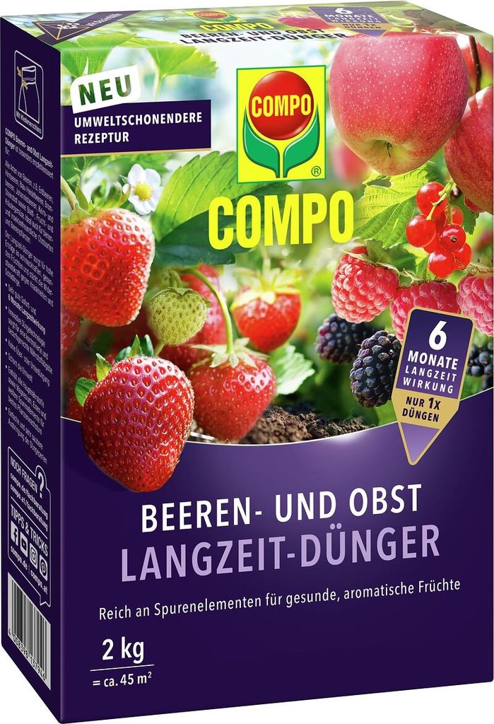 COMPO Beeren- und Obst Langzeit-Dünger für 45 m² - 2 kg Produktbild 