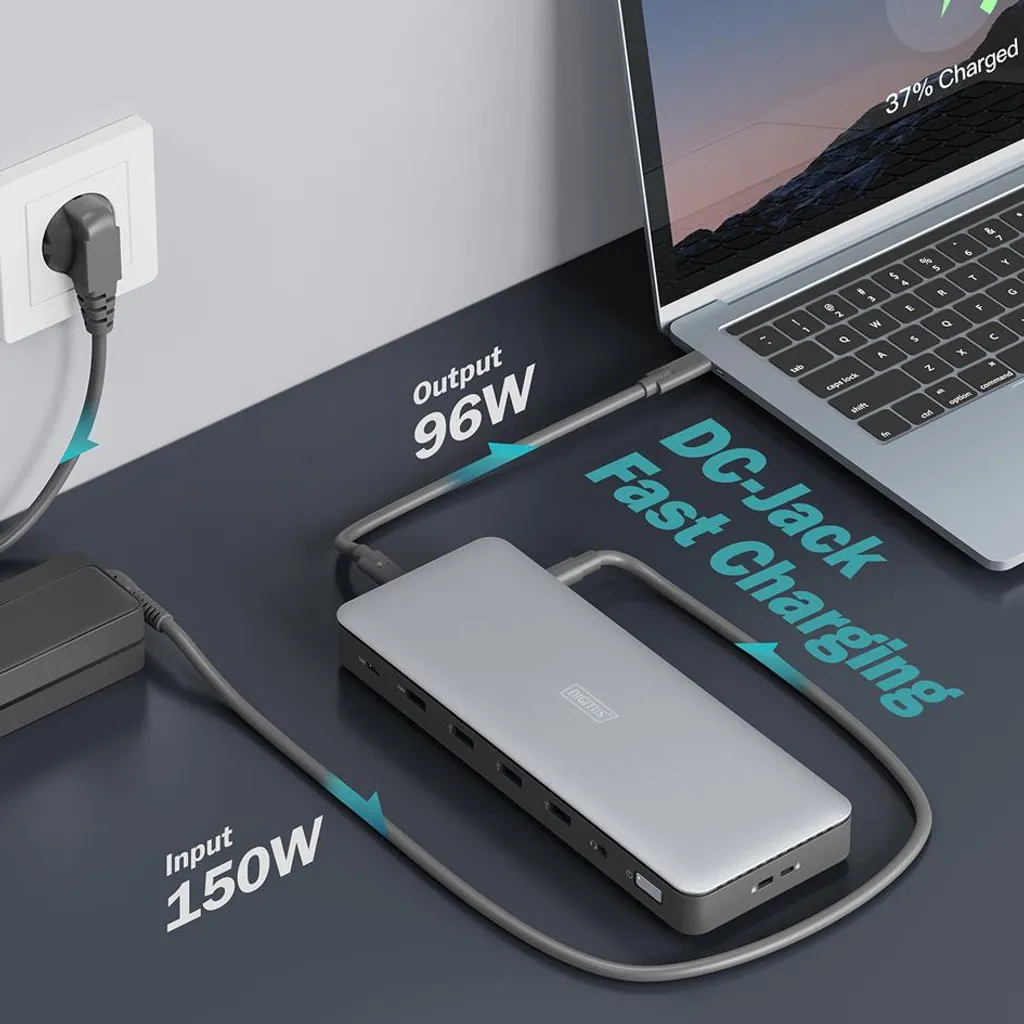 Adaptateur USB-C Double Écran 4K pour Télétravail et Bureau Argenté - 5
