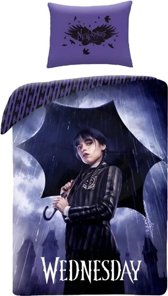 Netflix Wednesday Mikrofaser Bettwäsche Set 135/140x200 70x90 cm