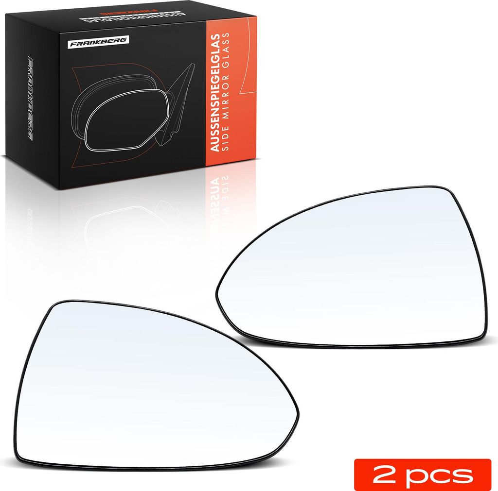 Frankberg 2x Spiegelglas Außenspiegel Vorne Links Rechts für Opel Corsa D S07