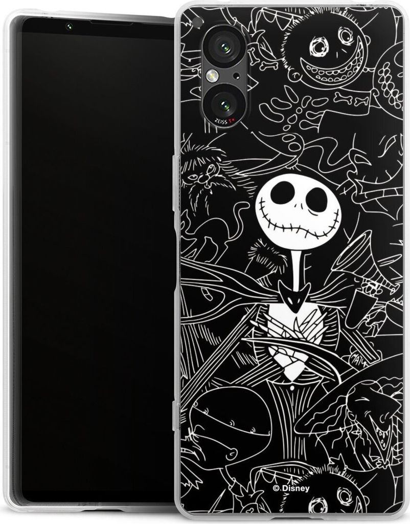 DeinDesign Handyhülle für Sony Xperia 5 V Silikon Hülle Case Smartphone Schutzhülle Disney Halloween Nightmare Before Christmas
