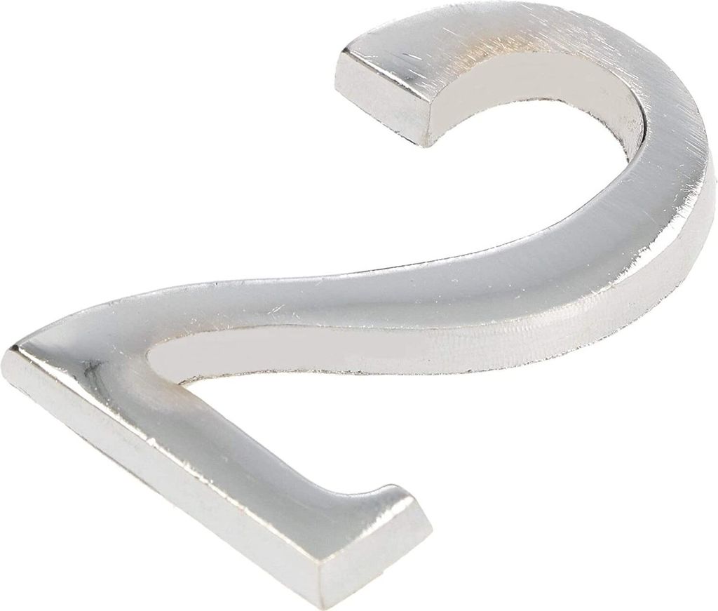 KOTARBAU® Chiffre "2" Chrome Autocollant 5 cm en laiton Image du produit 
