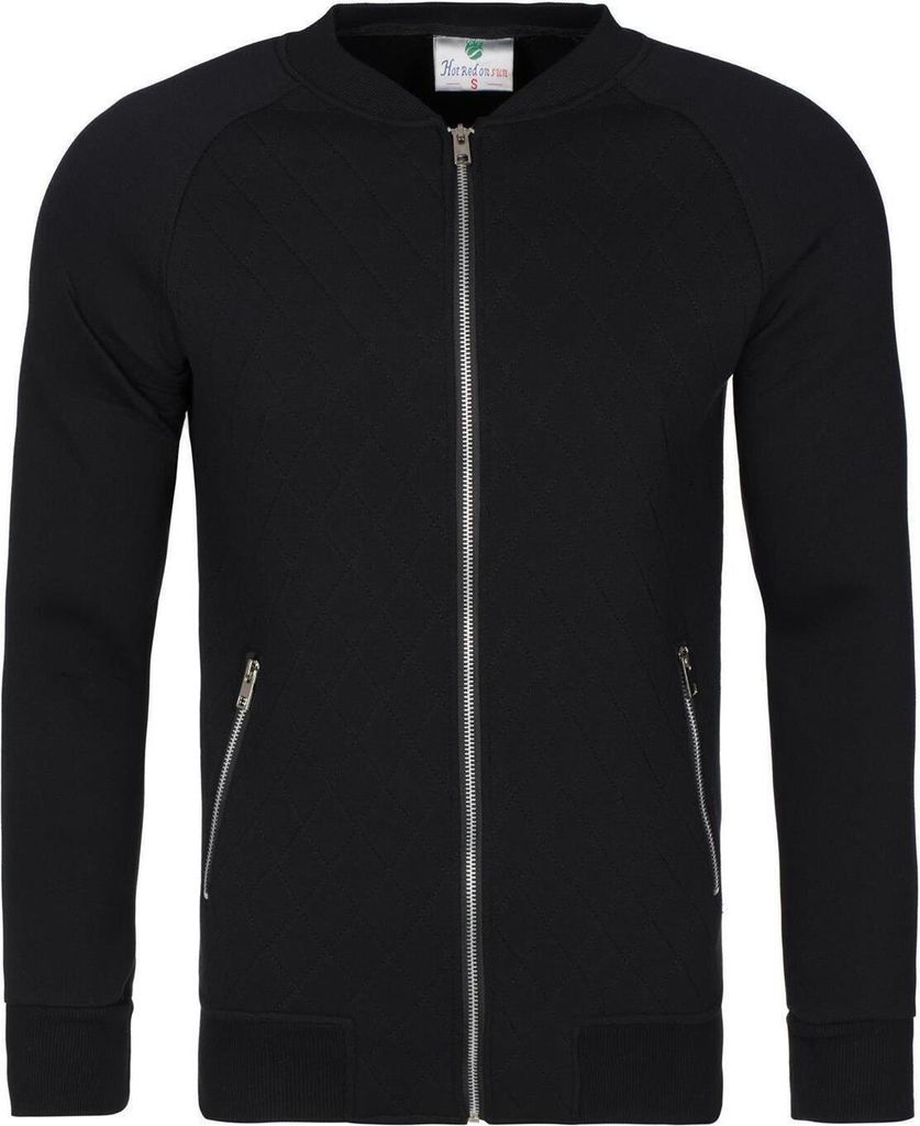 Herren Cardigan Reißverschluss Pullover Hoodie Sweatjacke,; Schwarz XL