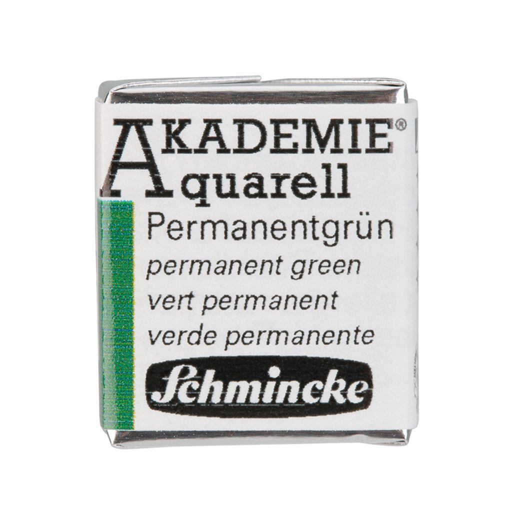 Schmincke AKADEMIE Aquarell Permanentgruen Aquarell 16 553 044 1/2 Naepfchen