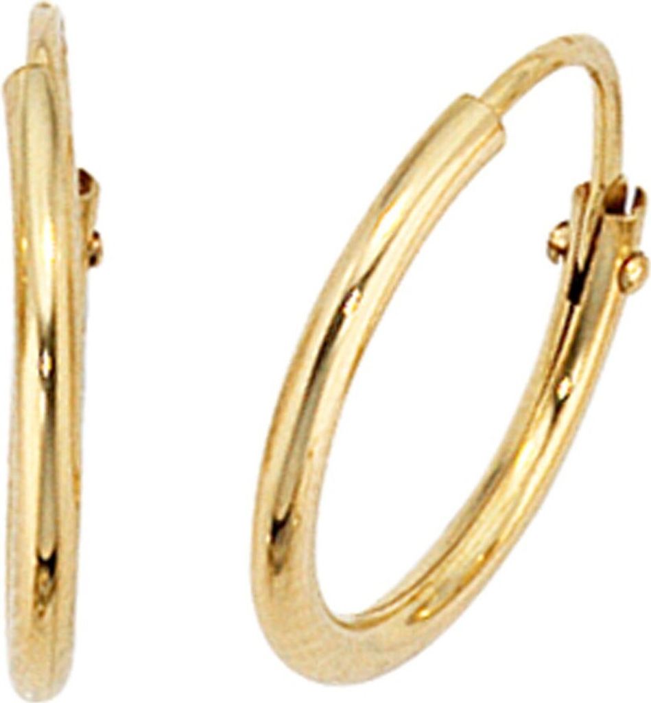 Kleine Creolen Creole Ohrringe aus 333 Gold Gelbgold D 12.7mm Goldcreolen für Kinder und Damen