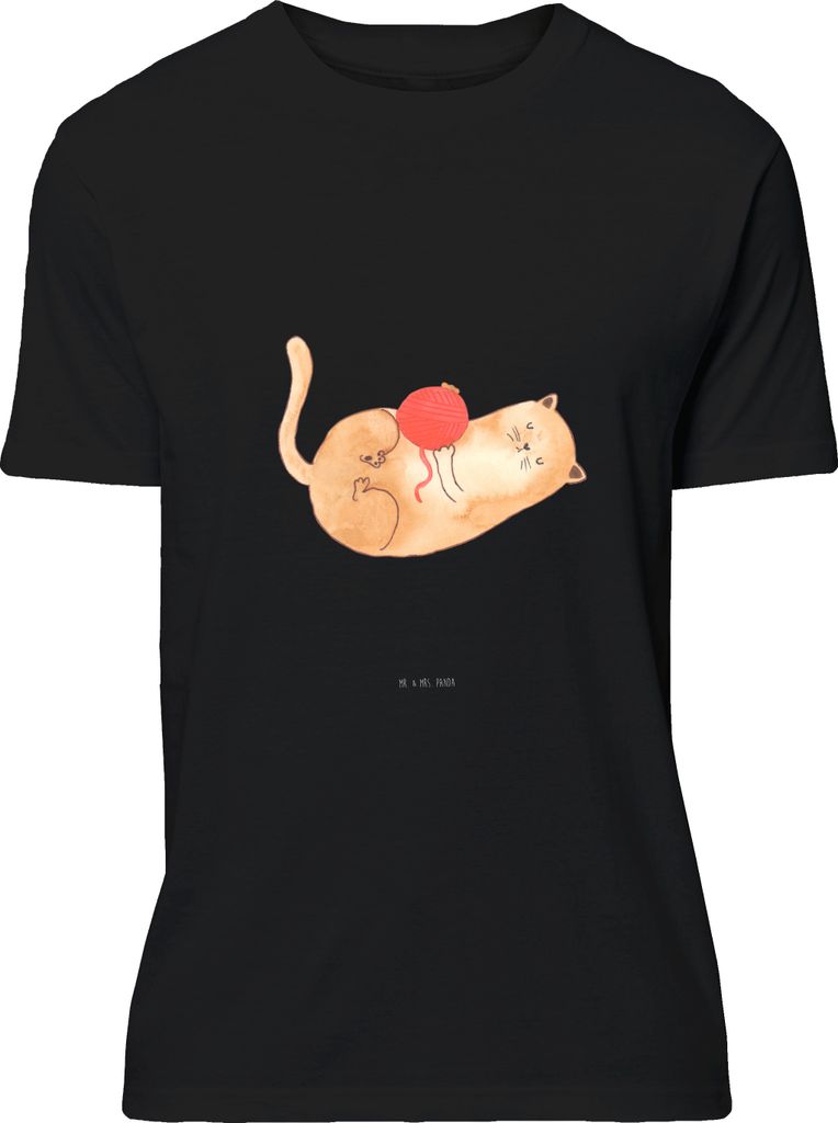 Mr. & Mrs. Panda S T-Shirt Katze Wolle - Schwarz - Geschenk, Tshirt, Jersey-Shirt, Cat, Cats, Katzen, Print-Shirt, oberteil, Putzig, Spielen