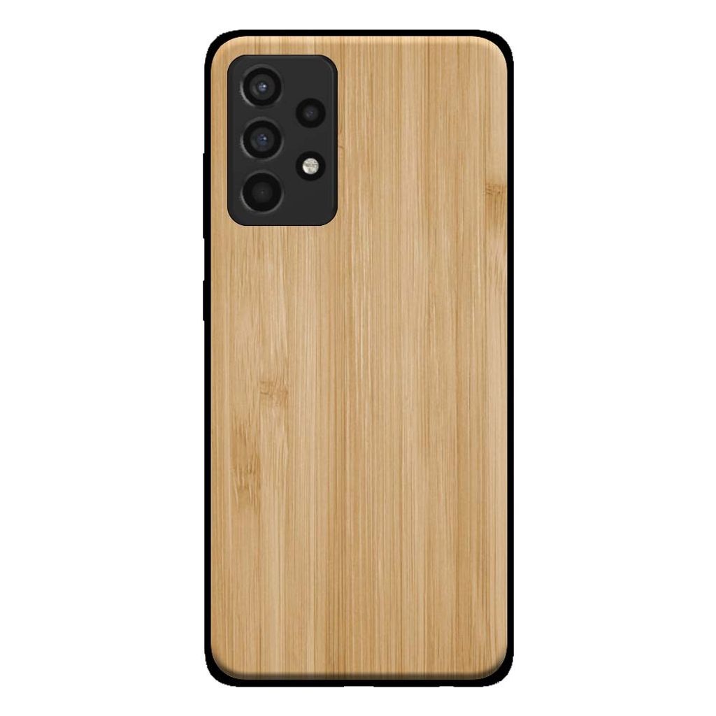 Smartphonica Handytasche für Samsung Galaxy A52 in Holzoptik - Rückendeckel Bambus-Kunstholzhülle - Braun