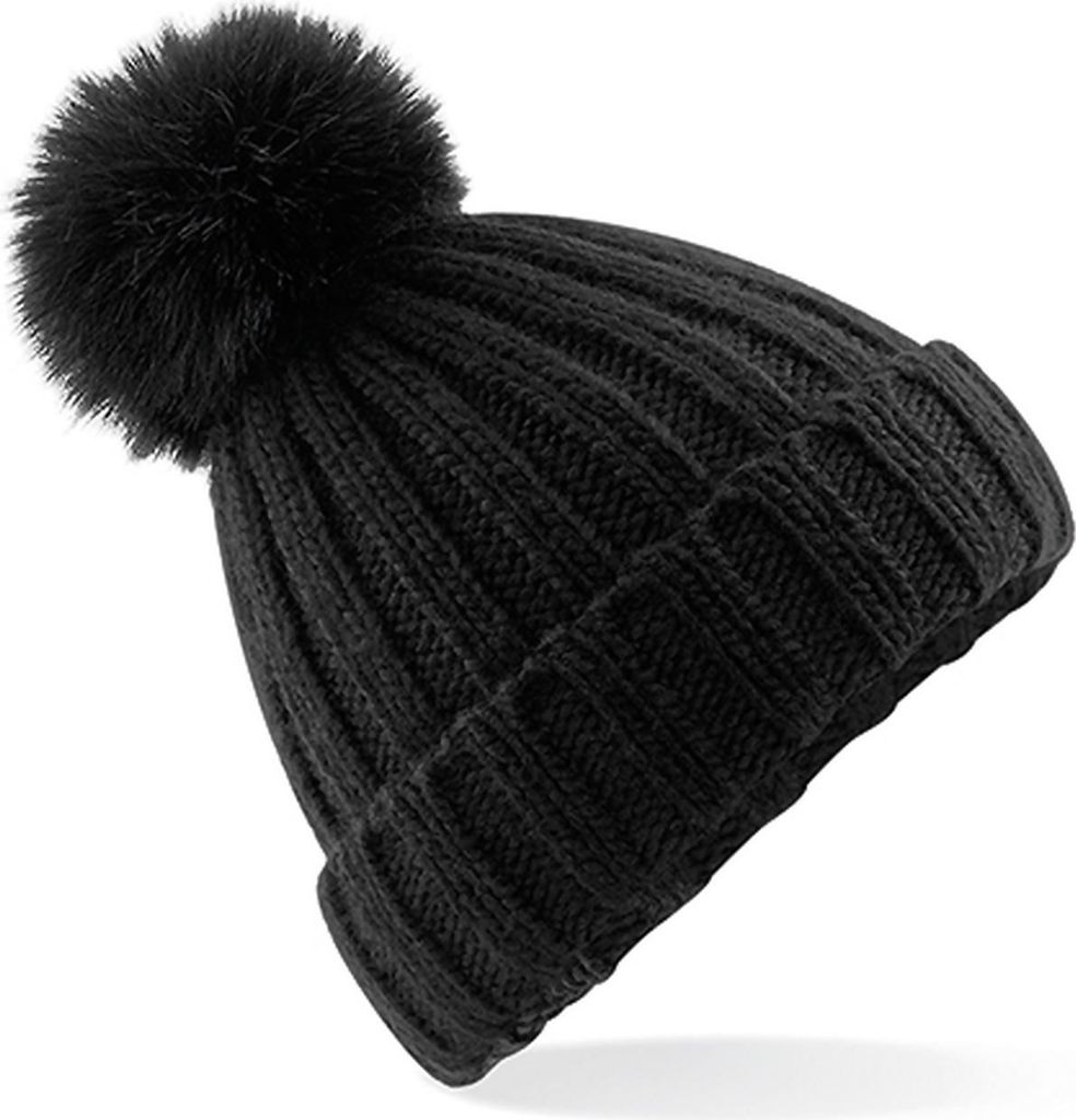 Beechfield B413 | Verbier Fur Pom Pom Chunky Beanie - Immagine del prodotto 