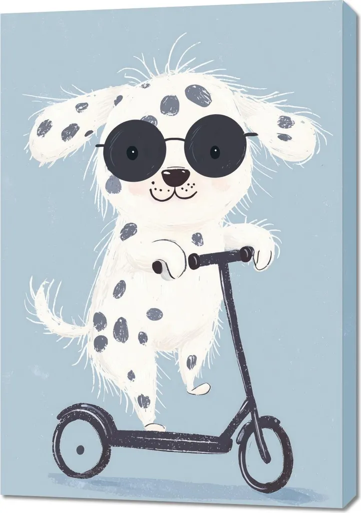 Quadro Cameretta Bambini 70x100 - Il Mio Primo Cagnolino (Tela Art)