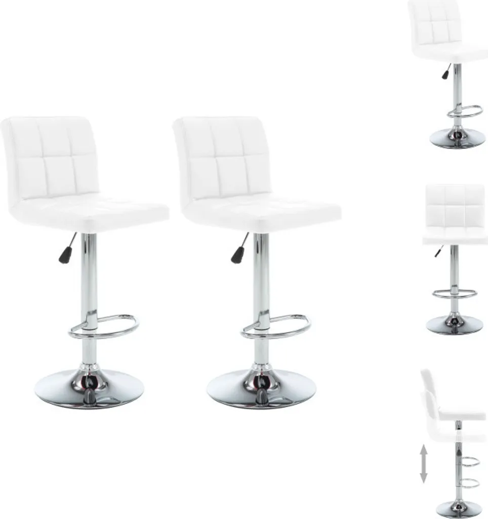 Coppia Sgabelli Bar Similpelle Bianca vidaXL: Arredo Luxury Minimal