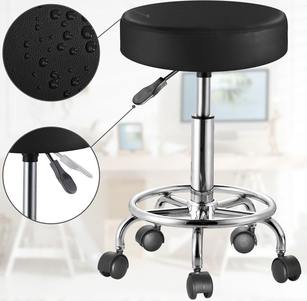 CASARIA® Rollhocker Höhenverstellbar 10cm Polsterung Produktbild 2