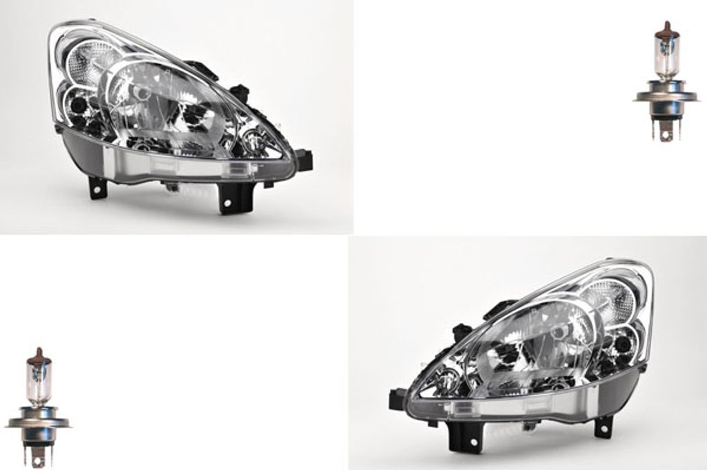 Johns, Scheinwerfer Halogen passend für Peugeot Partner 7 08-12 mit H4 Set Links Rechts 00006208K4 6208K4 00006206K4 6206K4