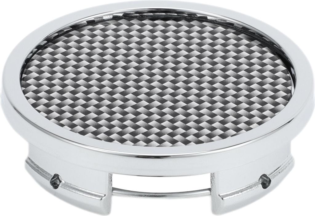 Radnabenabdeckung für Autos Carbonfaser-Muster 57,5 mm 2,26" OD | Einrasten Kunststoff für die meisten Autos Silberton 1 Stk