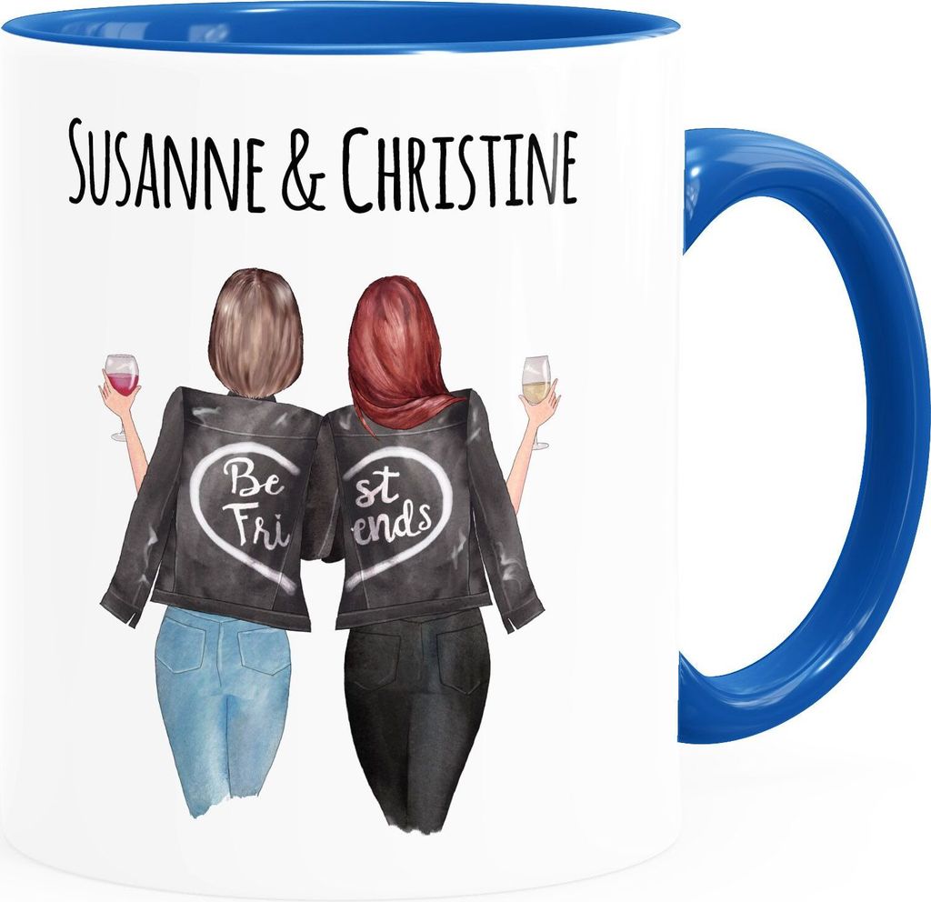 Tasse beste Freundin personalisierbar, anpassbares Geschenk Freundschaft Best Friends SpecialMe 2 Seiten inner-royal Keramik-Tasse