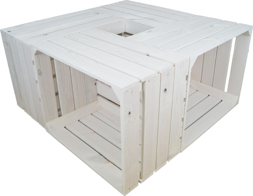 4 Stück neue Obstkisten "Johanna" weiss lasiert Holzkisten Produktbild 