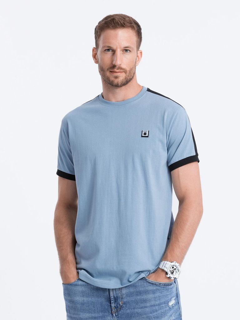Ombre Clothing Kurzarmhemd für Männer Calocheu Blau M