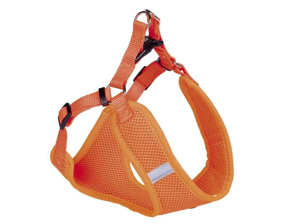 Harnais Anti-Traction Réfléchissant Orange pour Petit Chien 33 à 41 cm