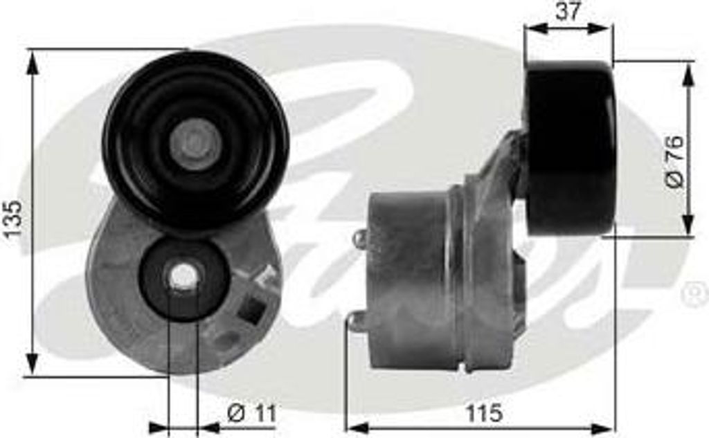 GATES T38431 Riemenspanner, Keilrippenriemen OE 1119954 kompatibel mit Transit