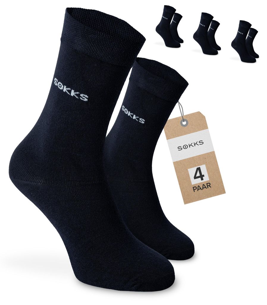 SOKKS Business Anzugsocken Blau aus Baumwolle — 4 Paar Set