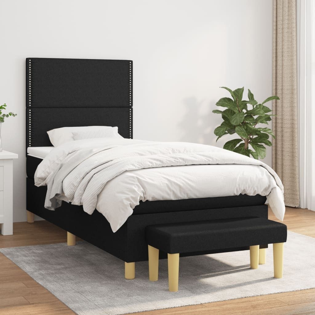 CLORIS Boxspringbett Polsterbett mit Matratze Schwarz Produktbild 